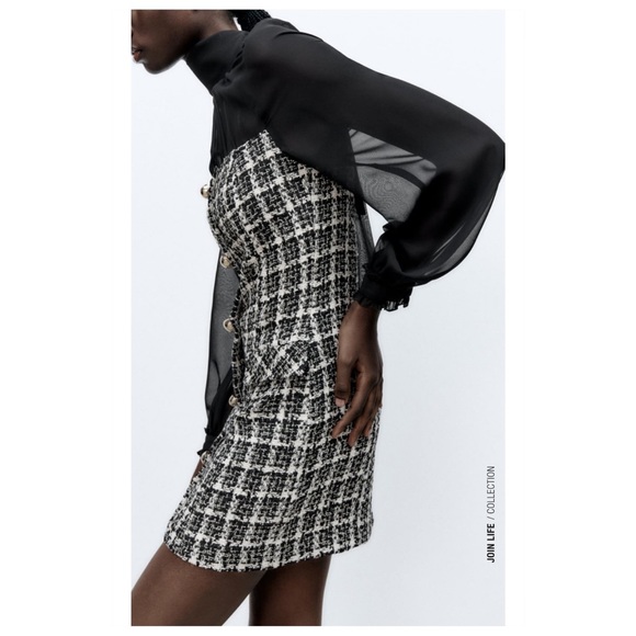 NWT Beautiful tweed dress from Zara size S - Picture 4 of 7
